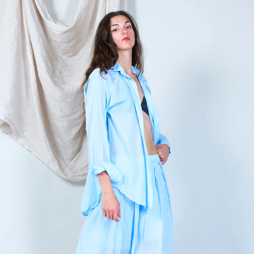 100% Cotton solid color oversized shirt wholesale