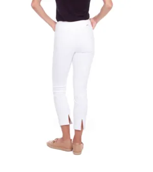 68108 White Back Slit Ankle Stretch Pant