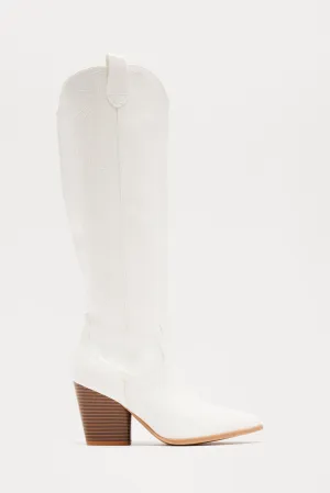 Always A Good Time Knee High Boots - White