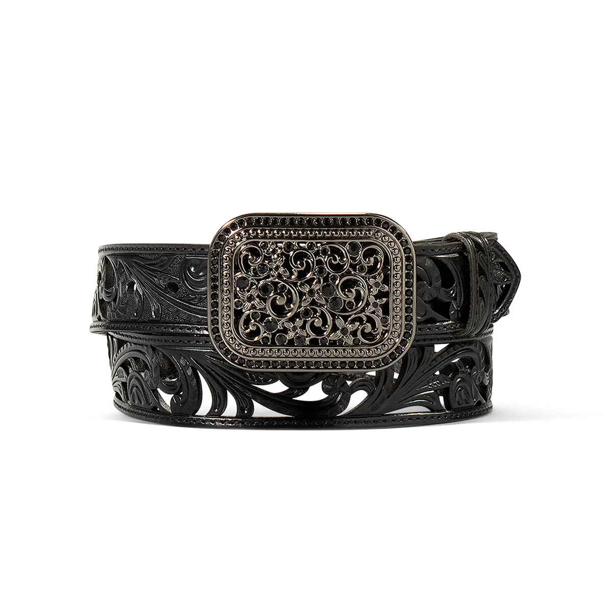 Ariat Ladies Belt - Black Floral Filigree