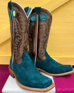 Ariat Women's Futurity Boon Ancient Turquoise Roughout Cowgirl Boots 10044399