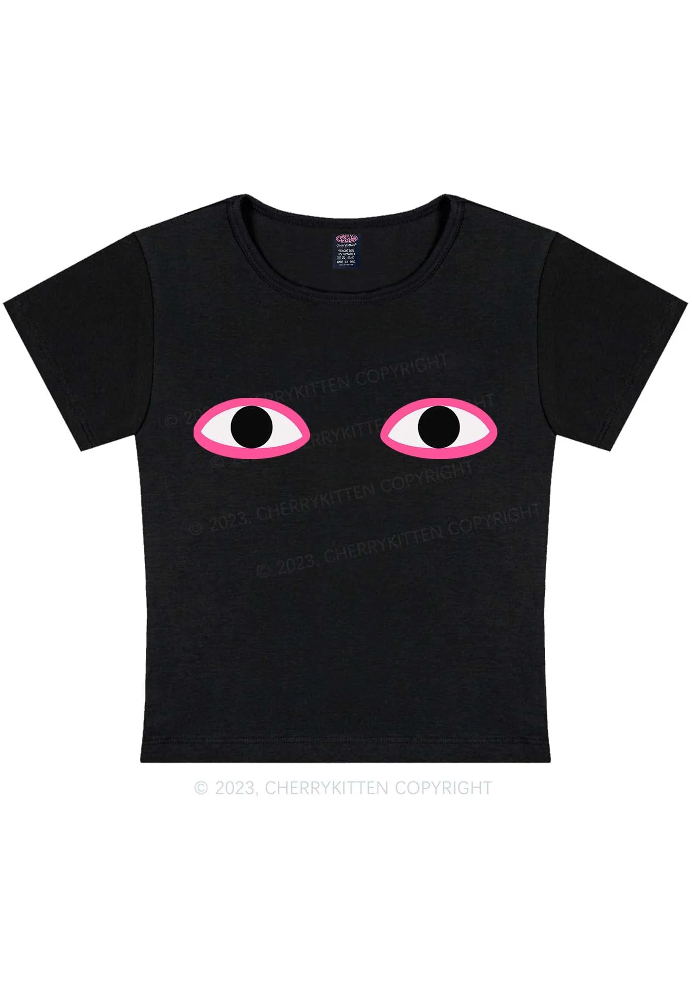 Artistic Eyes Y2K Baby Tee Cherrykitten