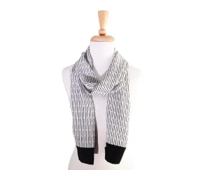 Black & White Bamboo Crepe Silk Scarf