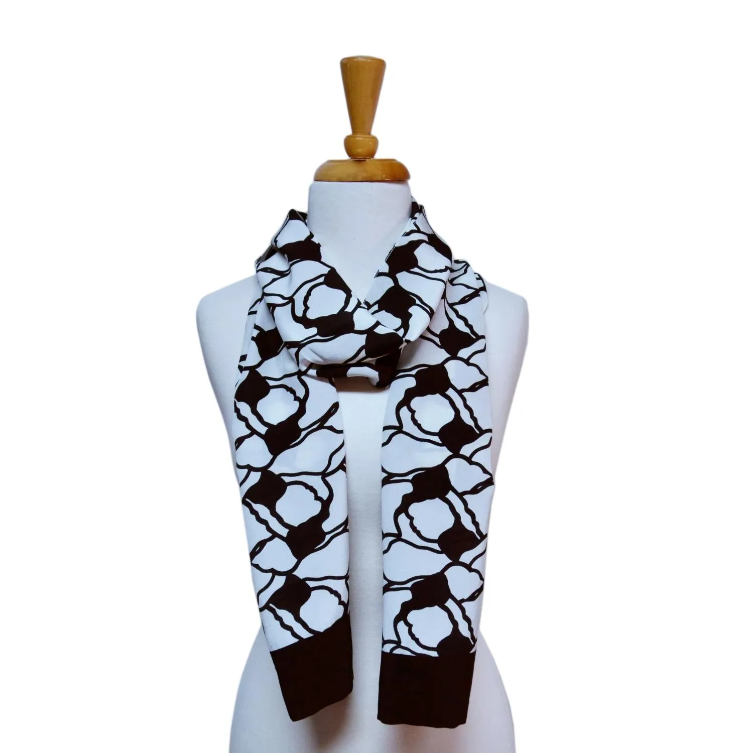 Black & White Spiro Crepe Silk Scarf