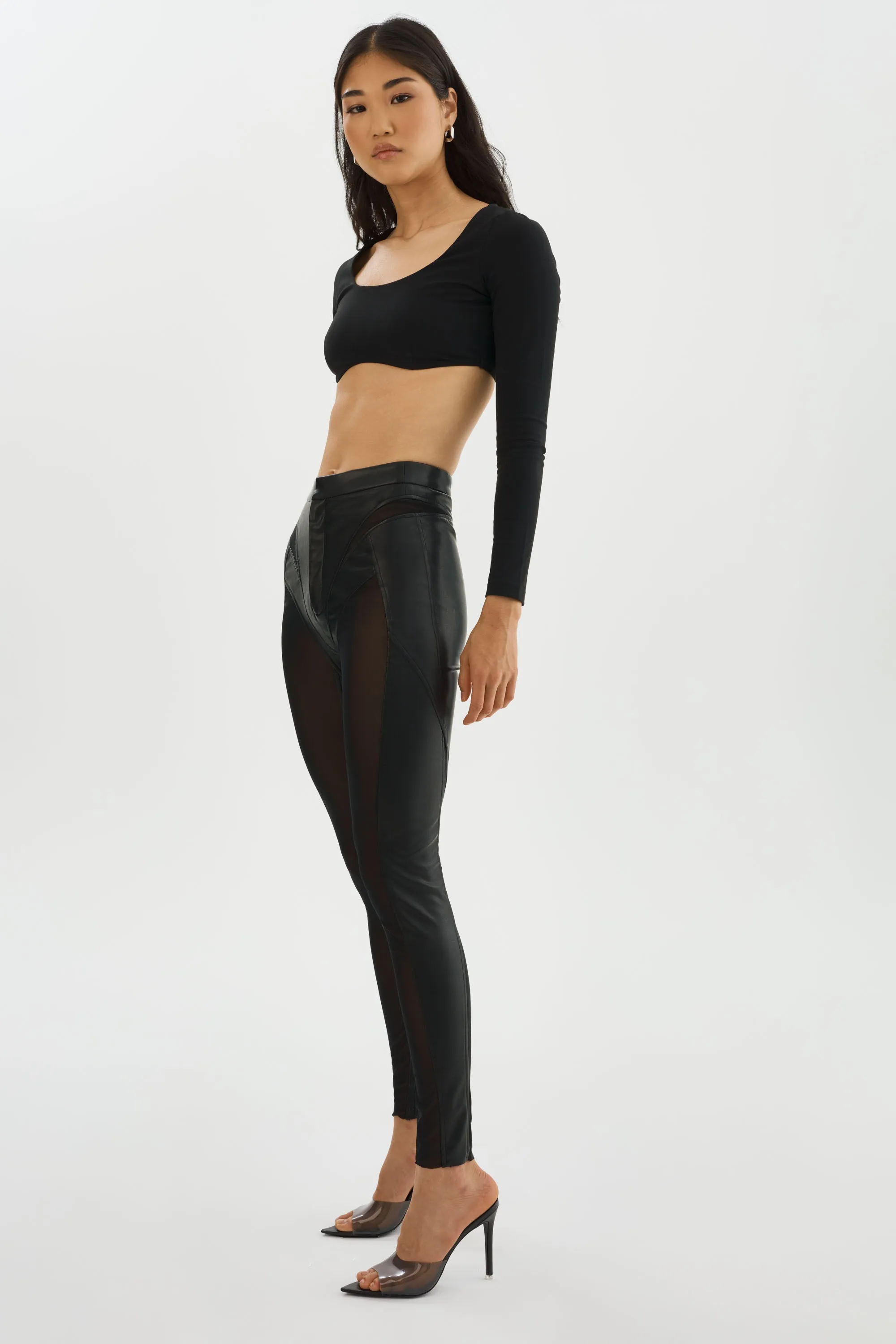 CELICIA | Faux Leather Mesh Leggings