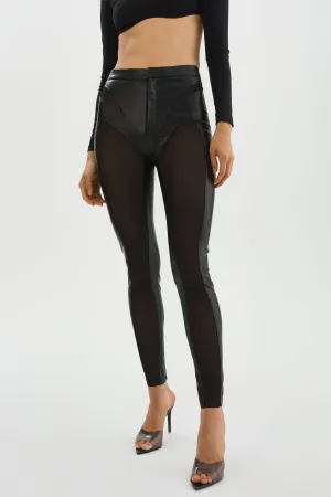 CELICIA | Faux Leather Mesh Leggings