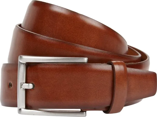 Christian Berg leather belt with buckle, brown