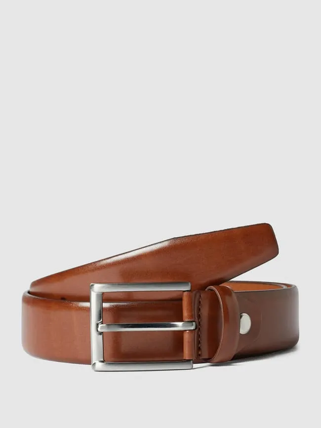 Christian Berg leather belt with buckle, brown