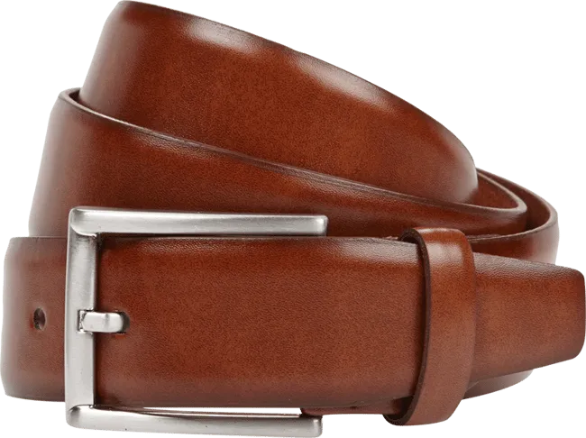 Christian Berg leather belt with buckle, brown