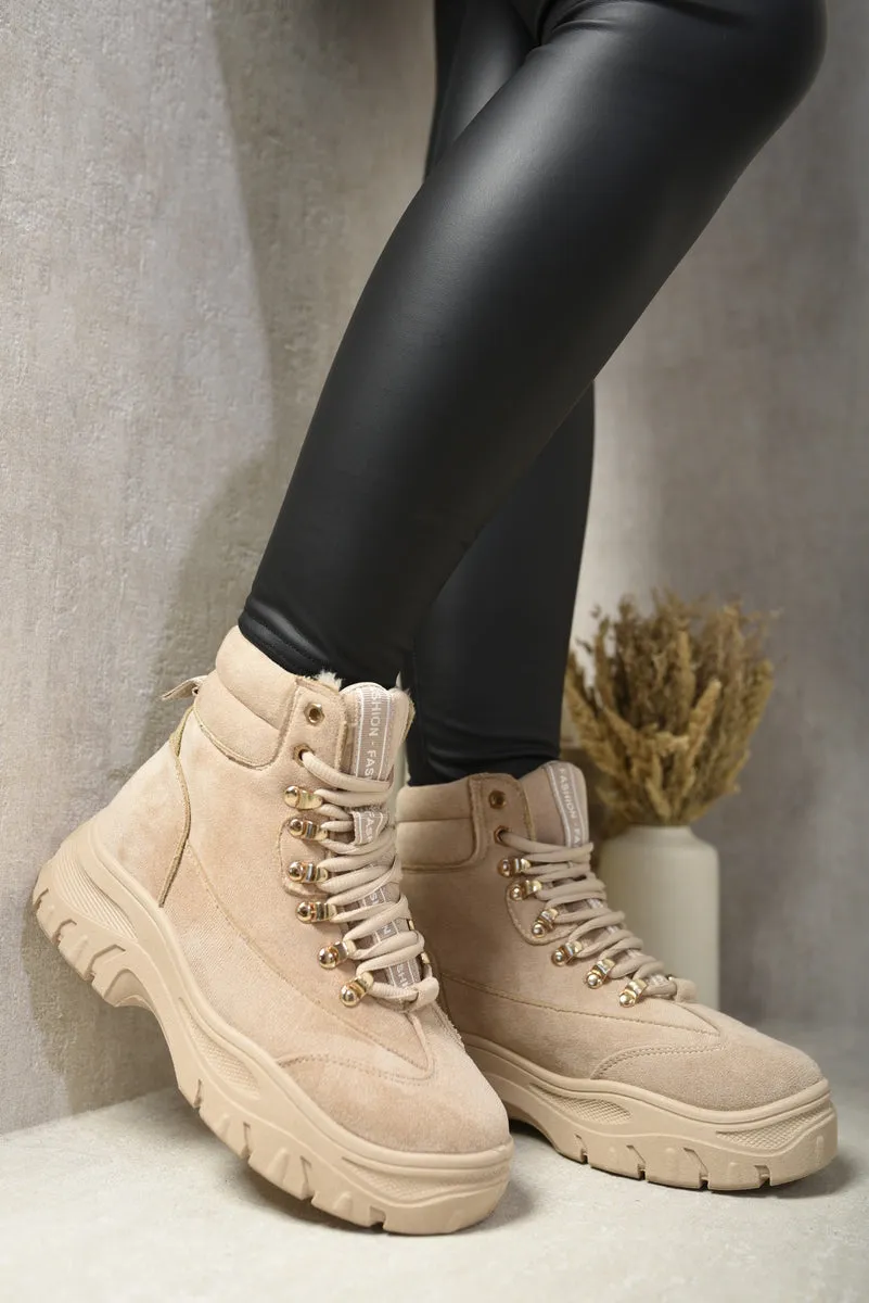 Chunky Lace-Up Platform Ankle Boots