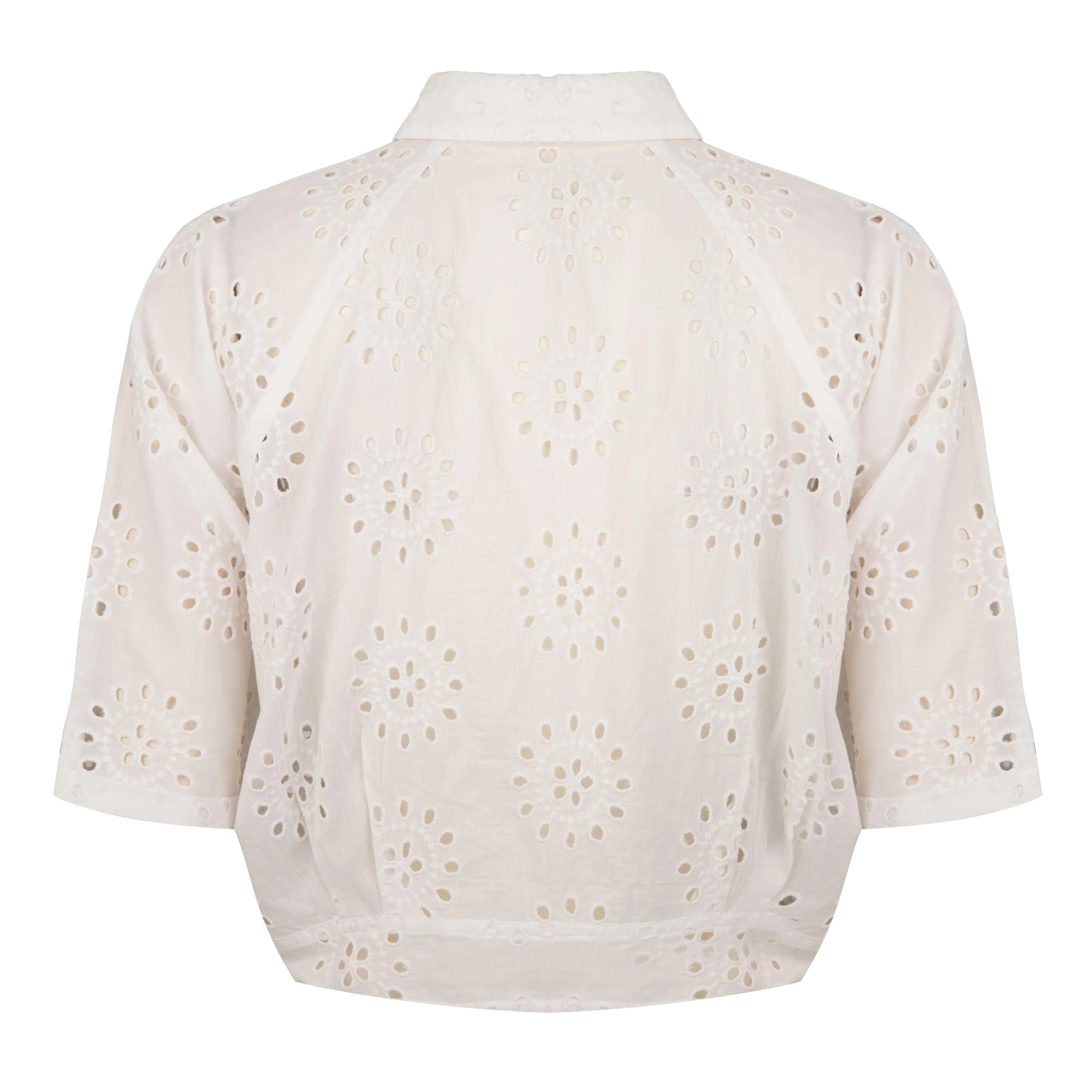 Esqualo - Broderie Anglaise Tie-Up Blouse