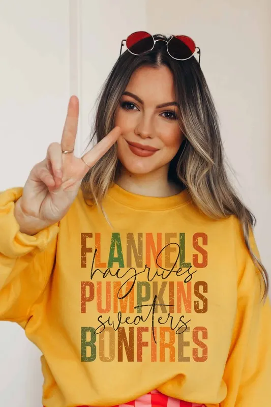 FLANNELS PUMPKINS BONFIRES SWEATSHIRT PLUS SIZE