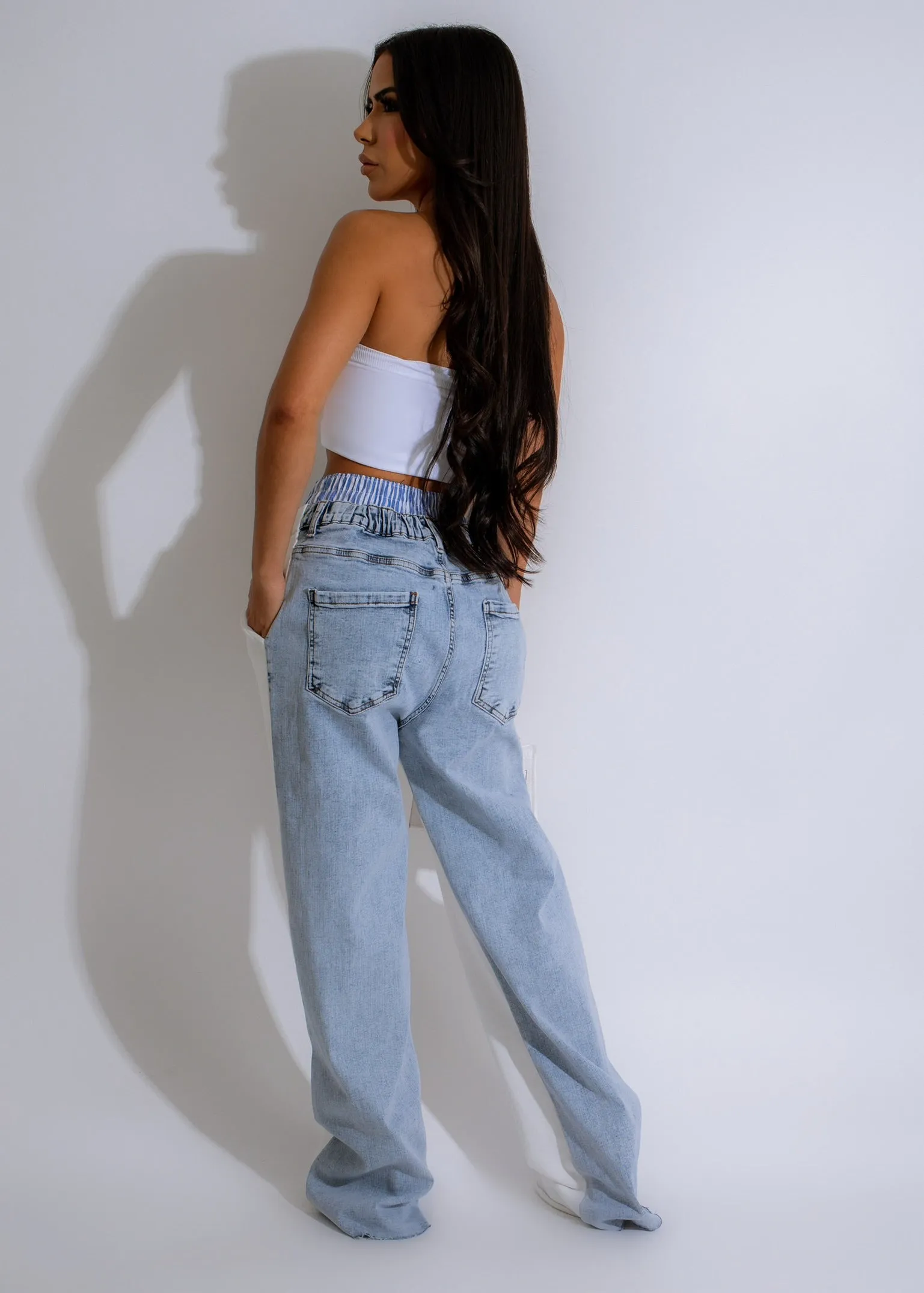 Full Of Love Denim Pant White