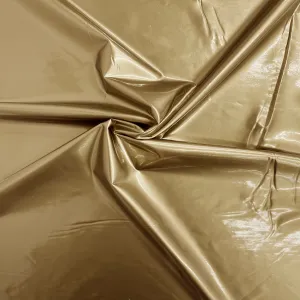 Gold Faux Patent Leather Apparel Vinyl Fabric