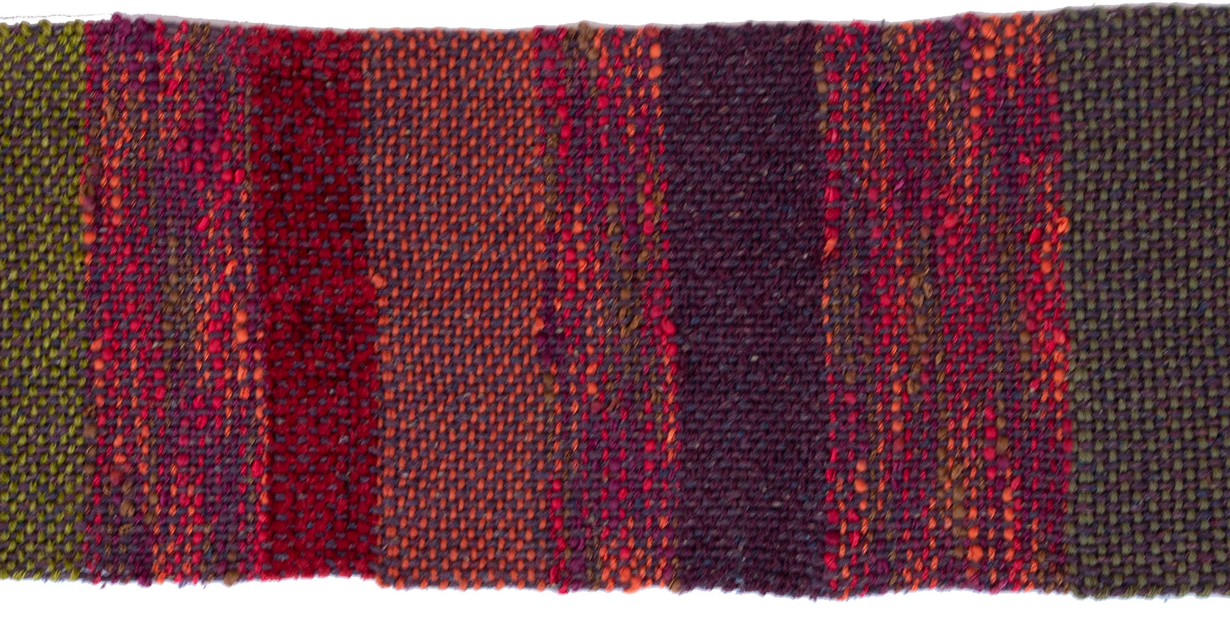 Handwoven Scarf, "Red Hot," 6" x 63"