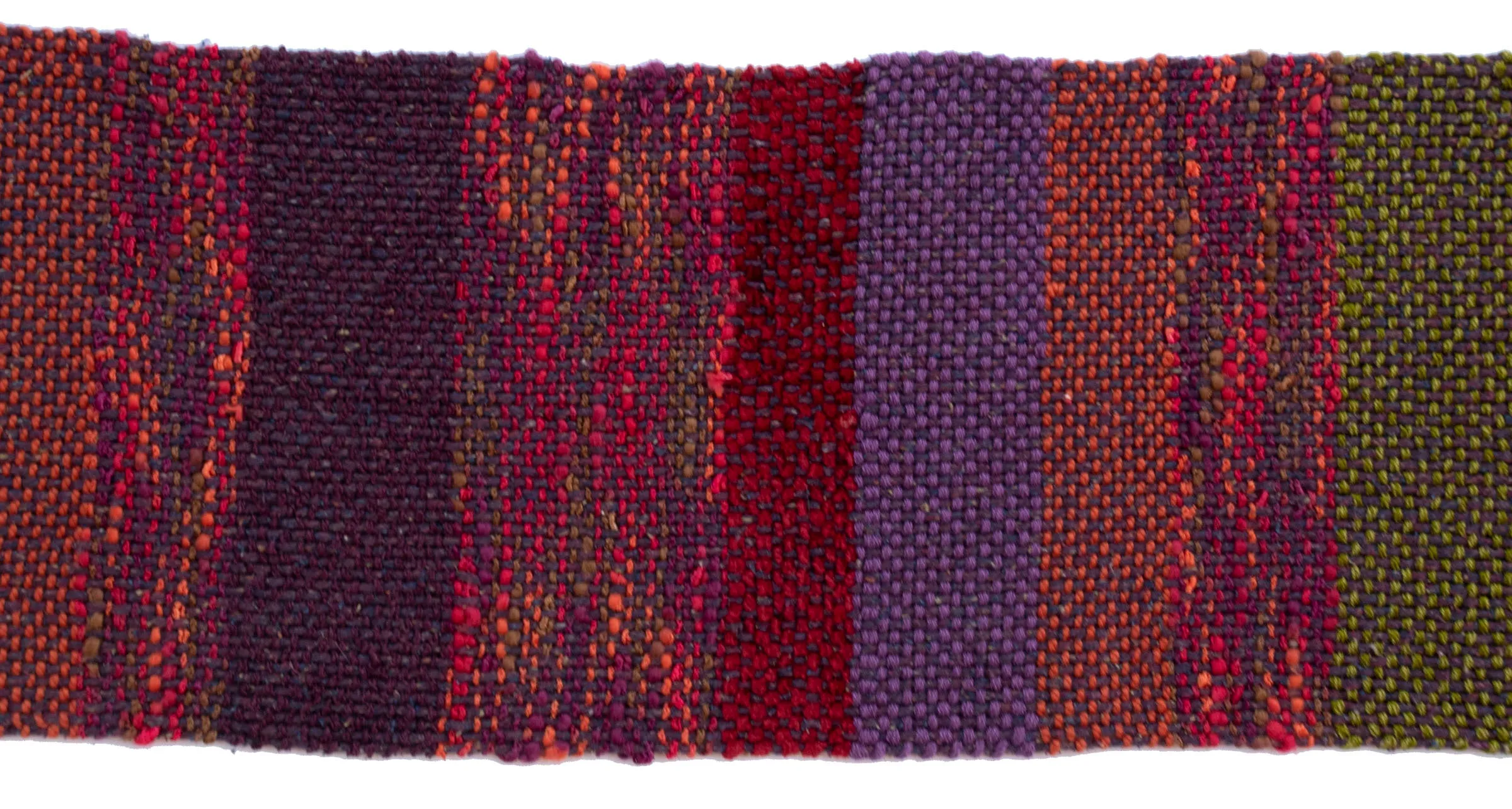 Handwoven Scarf, "Red Hot," 6" x 63"