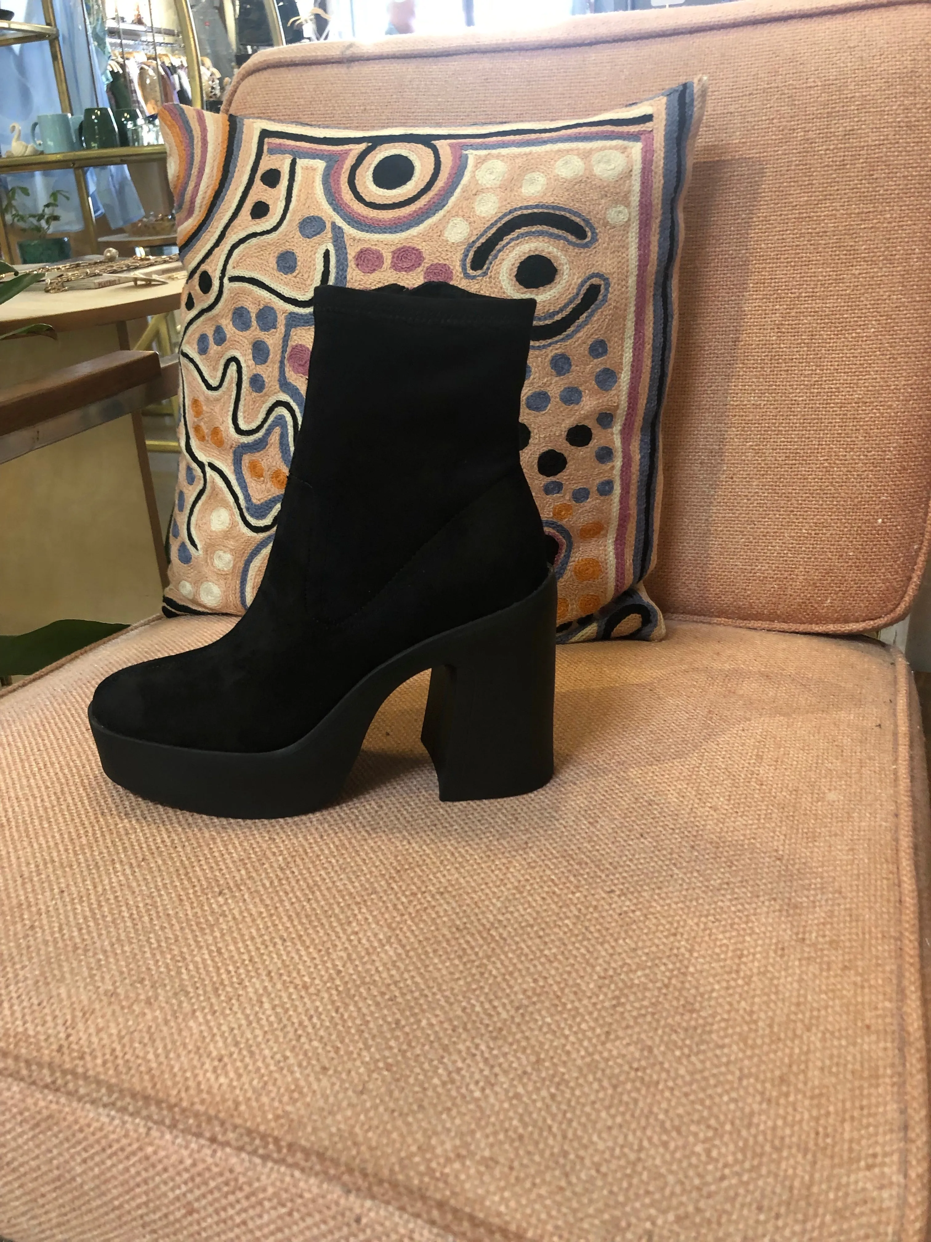 Jet Set Boot | Black Microsuede