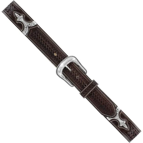 Justin Western Men's Leather Silver Belt