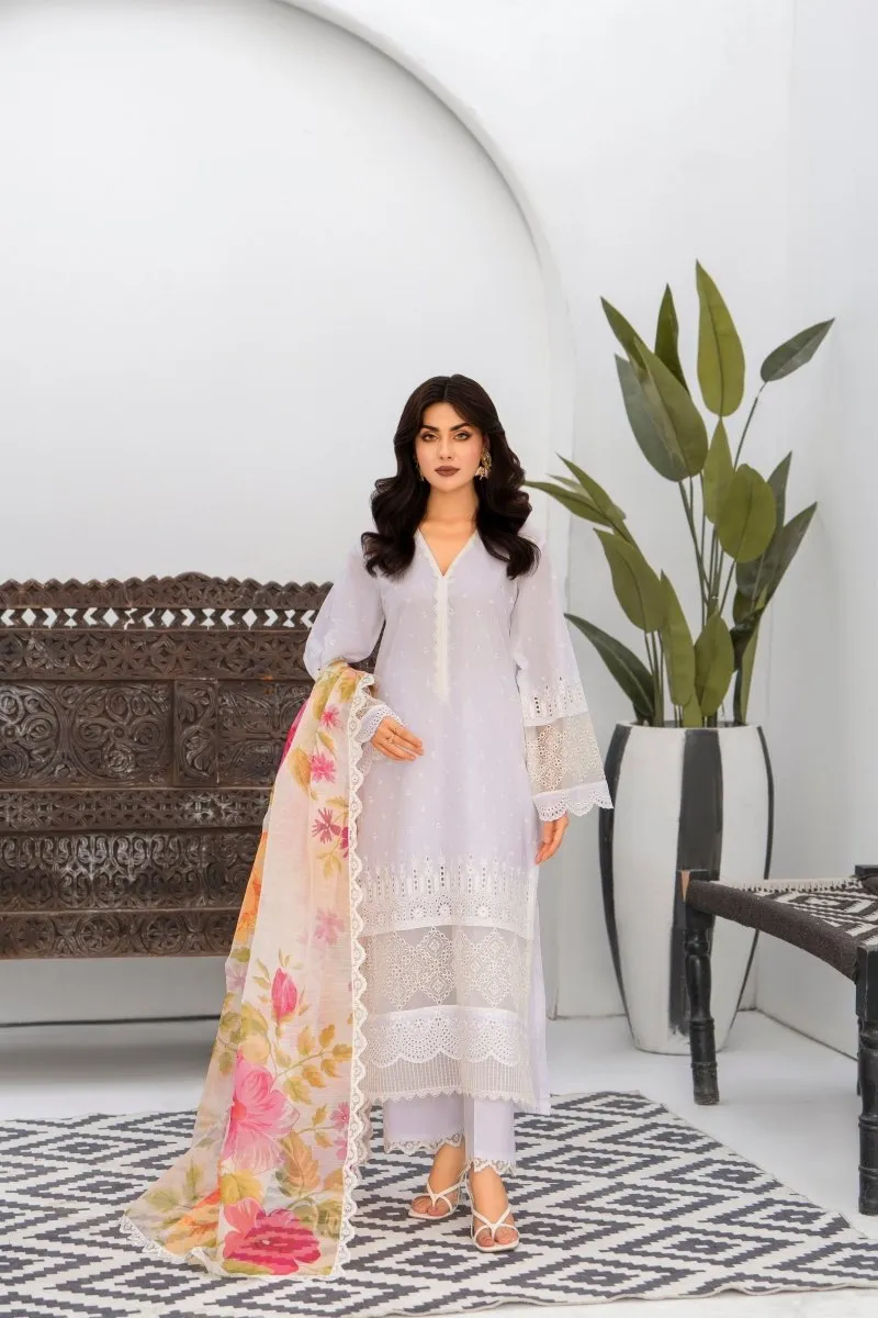 Karma Embroidered Chikankari Cotton Lawn Suit KAR126