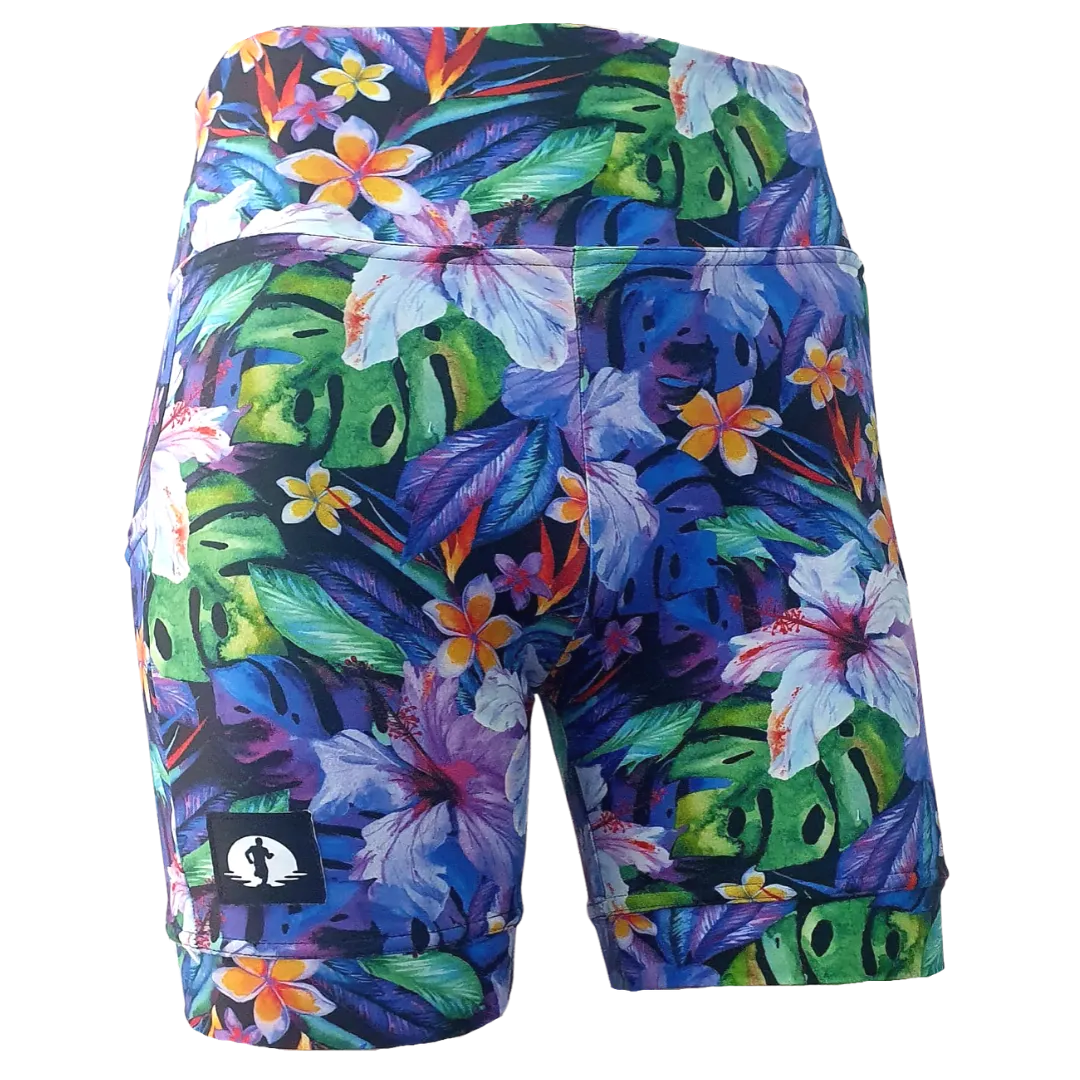 Kids High Waist Funky Pants - Hibiscus