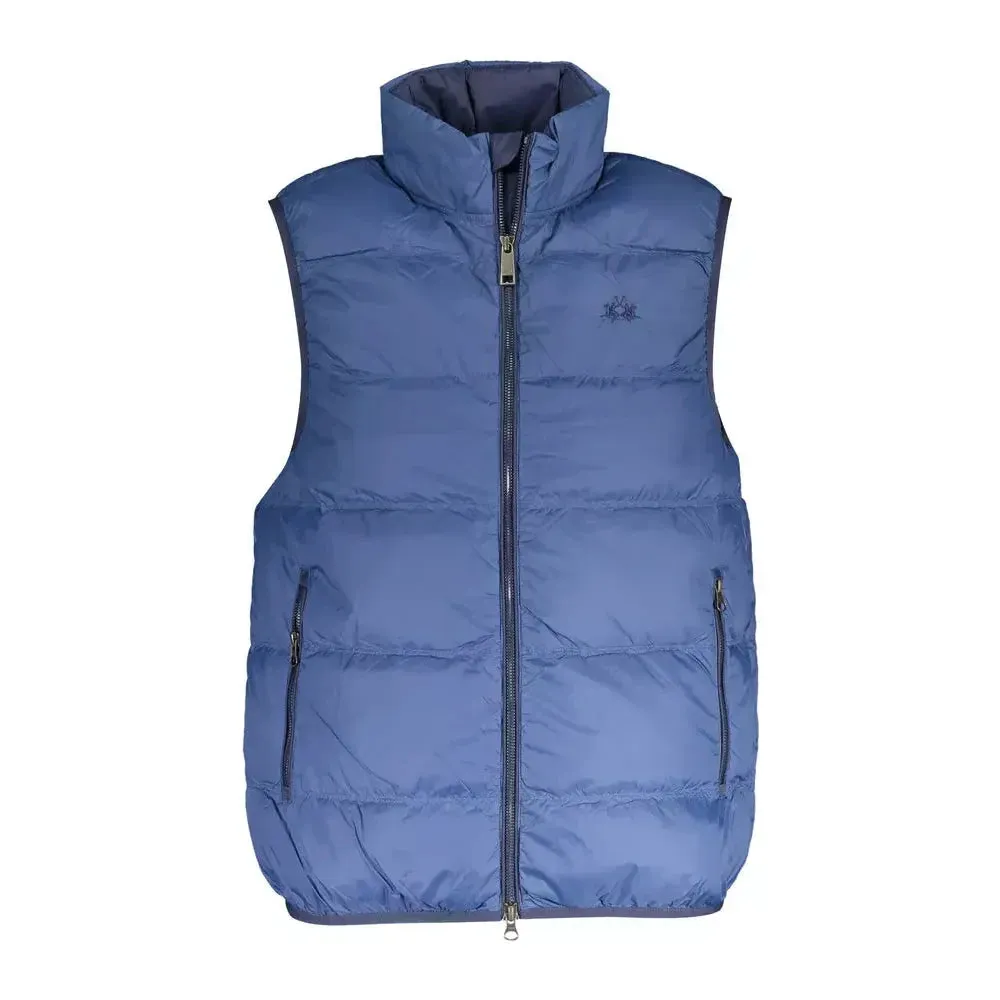 La Martina Blue Polyamide Men Jacket