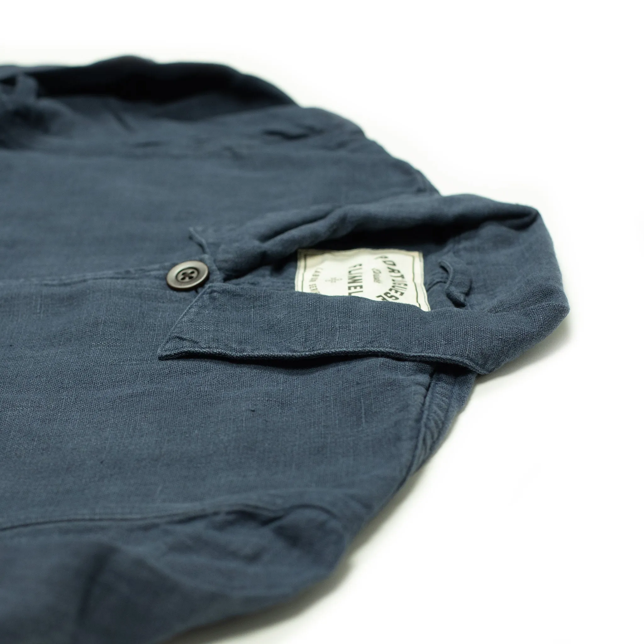 Labura unlined chore jacket in navy washed linen (restock)