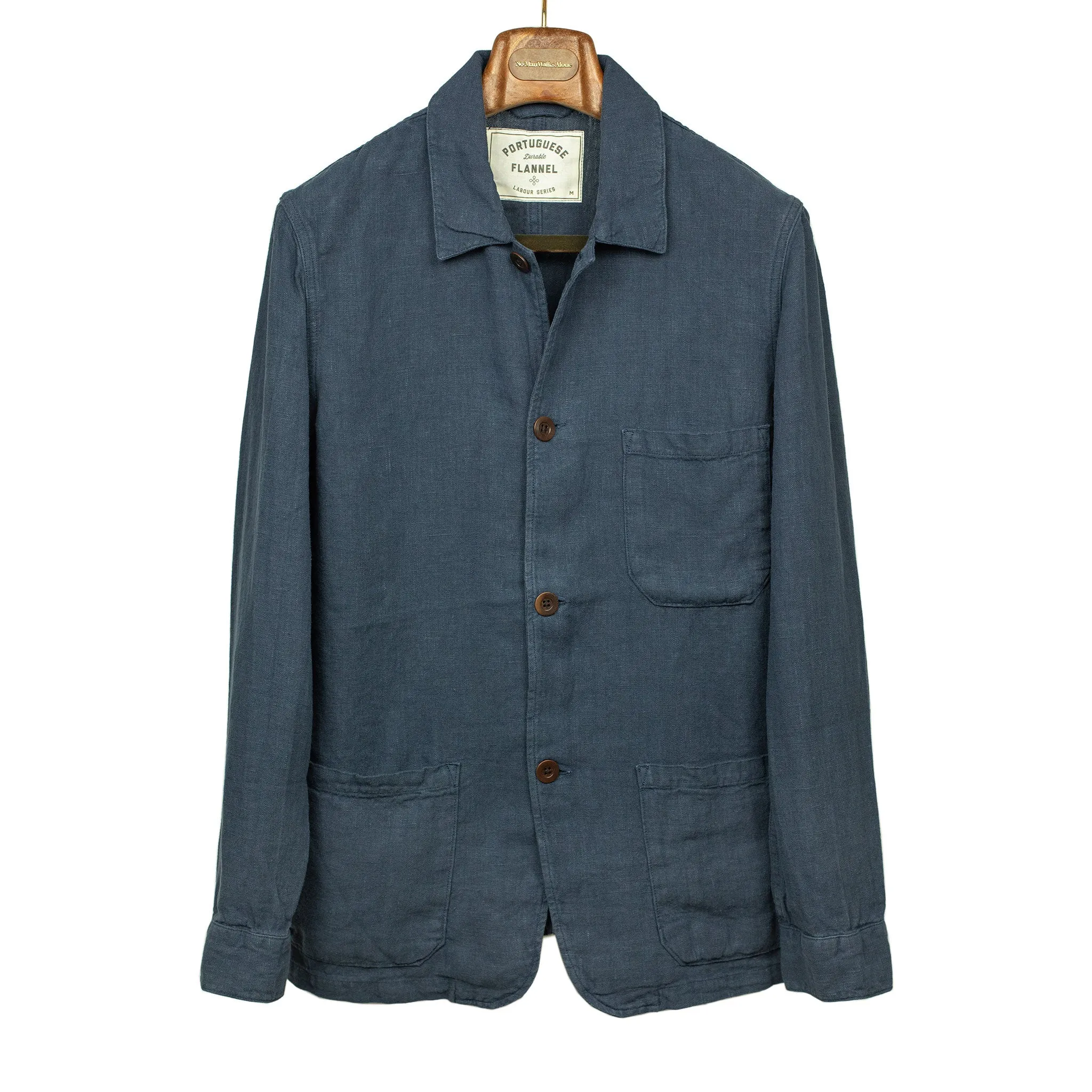 Labura unlined chore jacket in navy washed linen (restock)