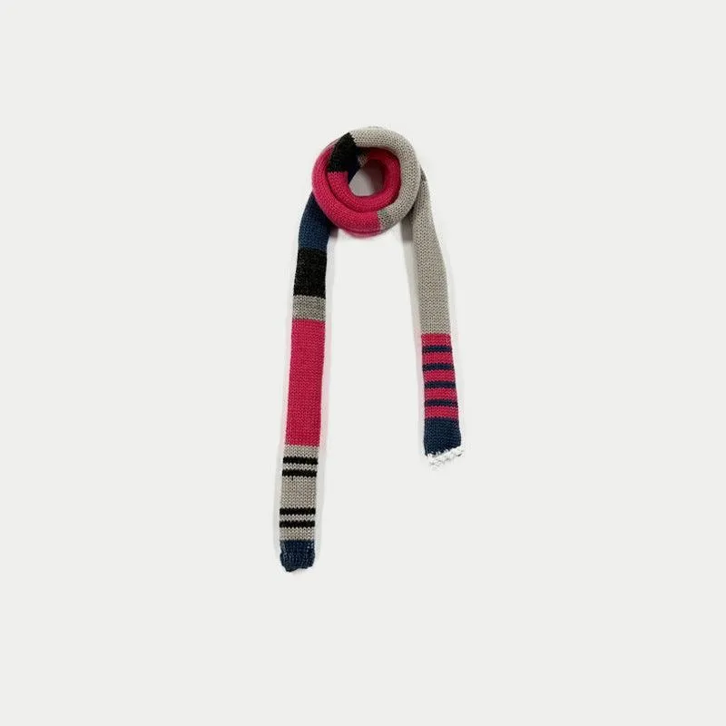 Ladies Striped Colorful Skinny Wool Scarves YW023