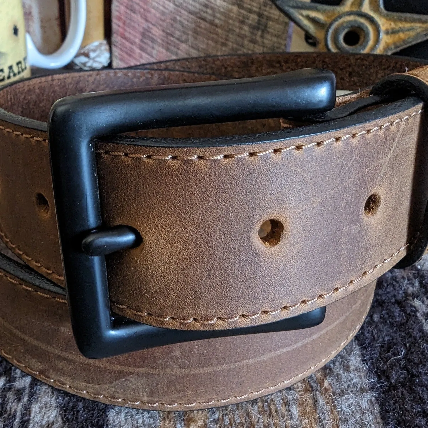 Leather Belt "Ebony" by Justin   C14159