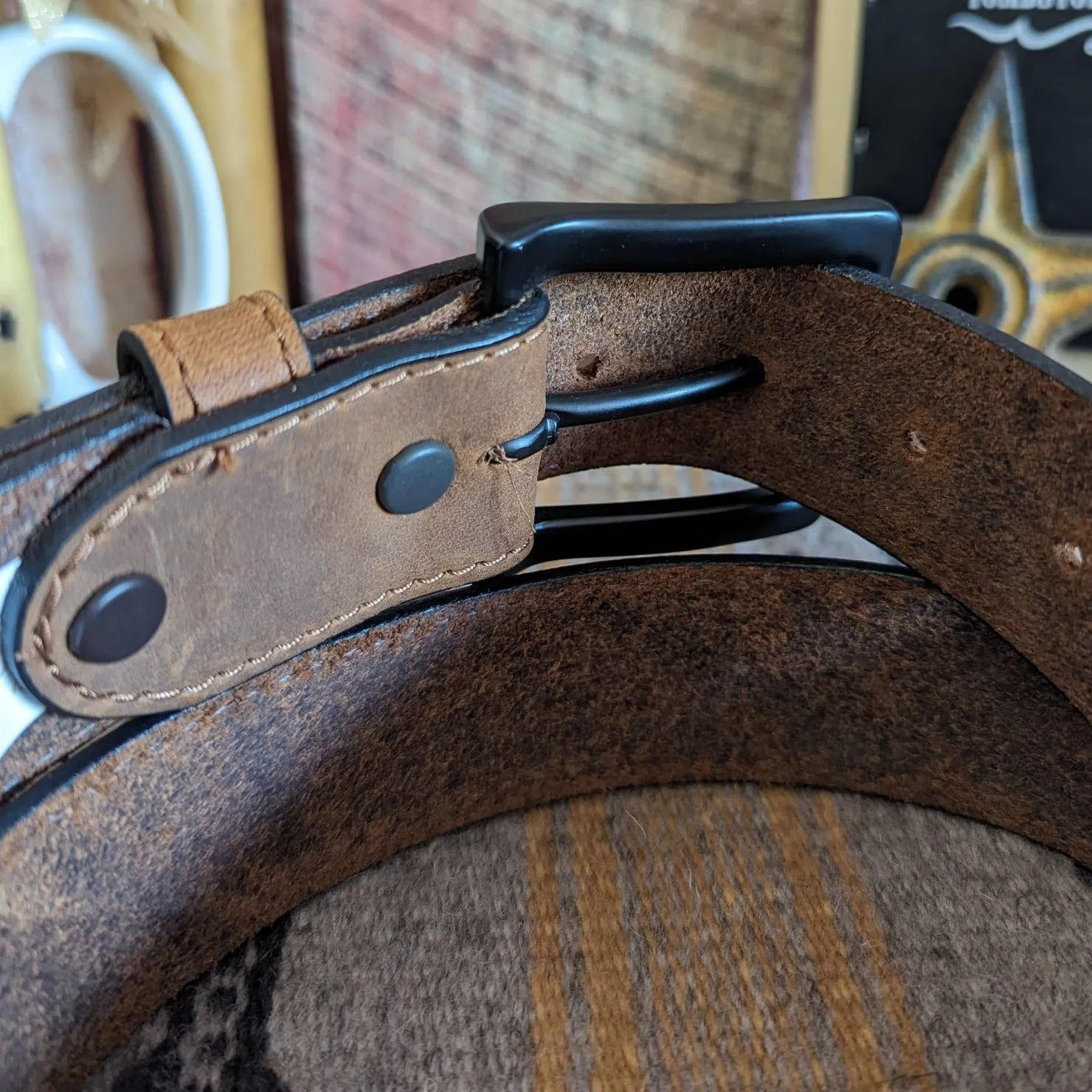 Leather Belt "Ebony" by Justin   C14159