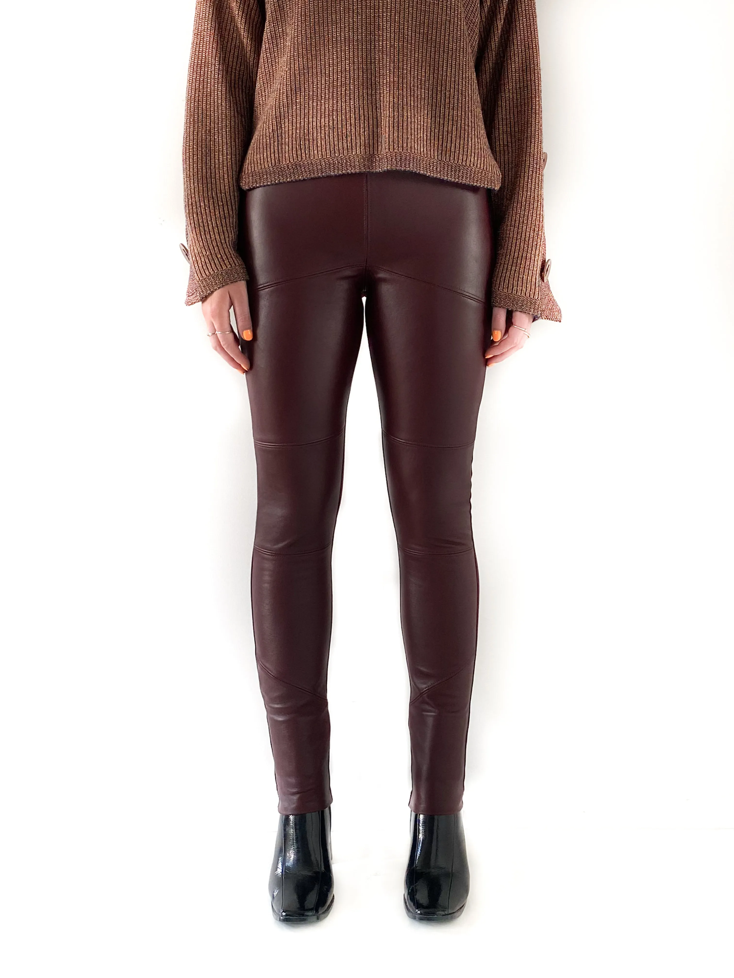 Leather Front Paneled Pant (Charcoal added)