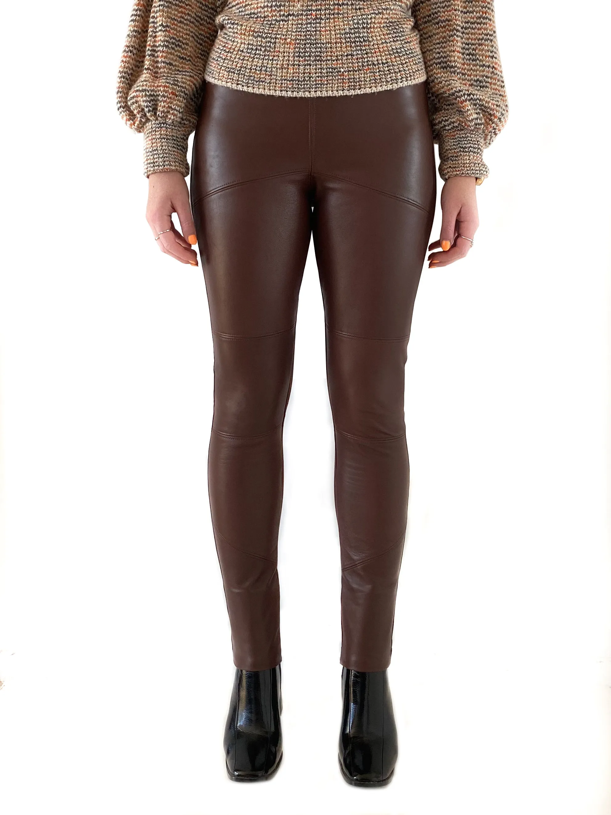 Leather Front Paneled Pant (Charcoal added)