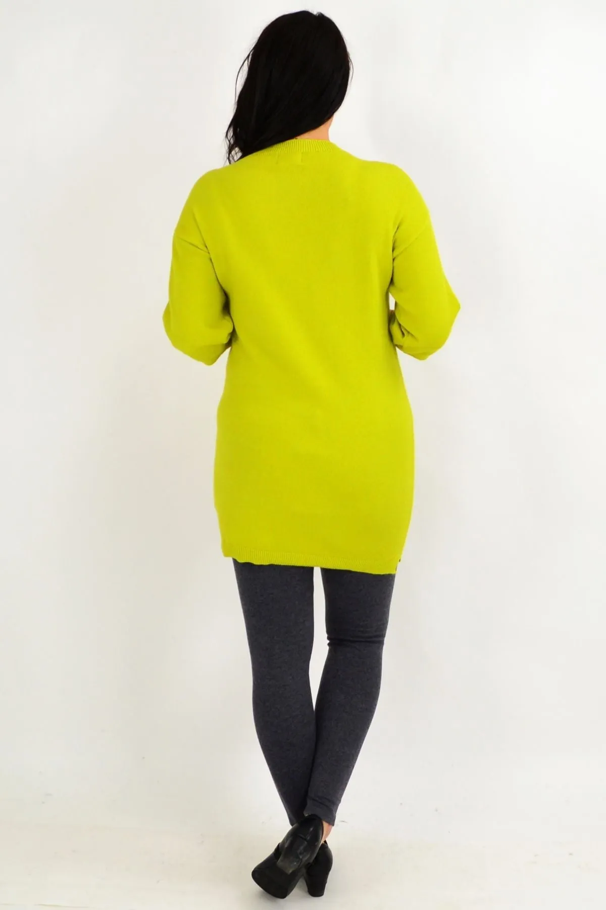 Lucy Lime Green Knit Tunic Jumper