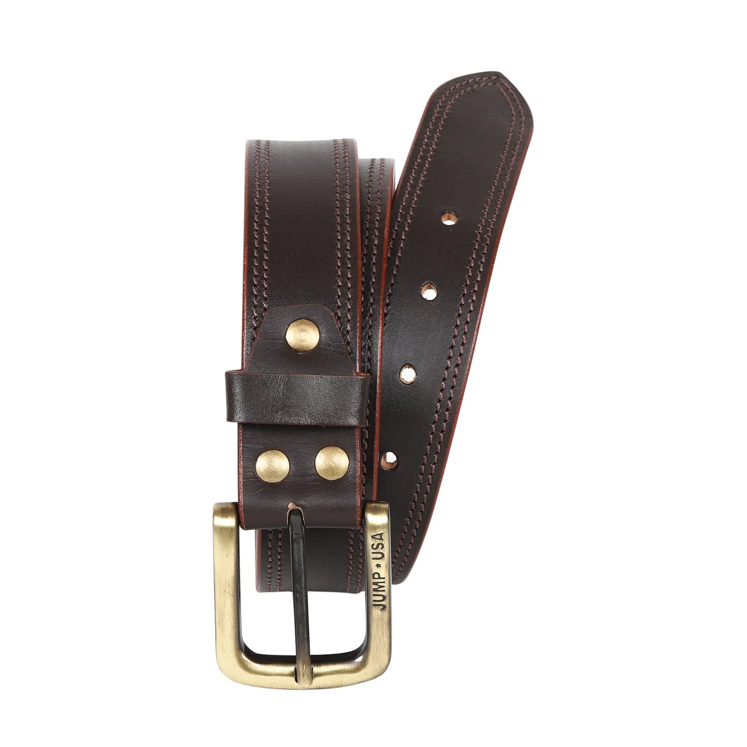 Men Leather Brown Belts With Metal Buckle