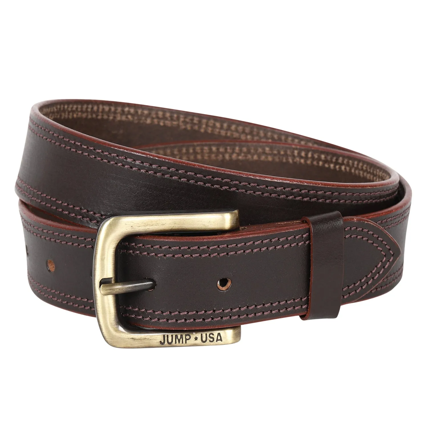 Men Leather Brown Belts With Metal Buckle