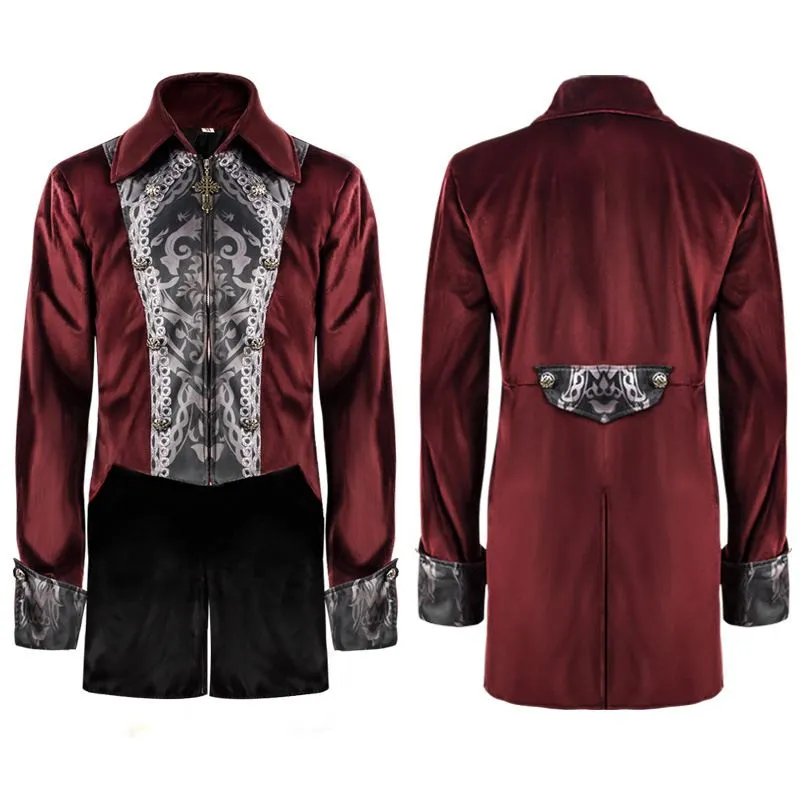 Mens Steampunk Medieval Jacket Renaissance Costume Formal Tailcoat Gothic Victorian Halloween Tuxedo Coats