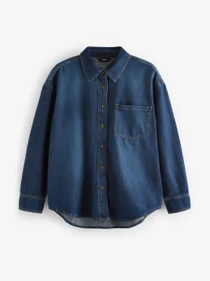 Mid blue relaxed denim shirt