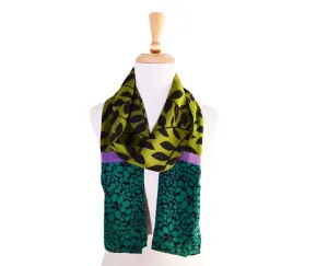 Olive Leaf Crepe Silk Scarf