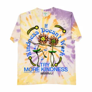 Online Ceramics “Try More Kindness” SS Tee (Hand Dyed Tie-Dye)