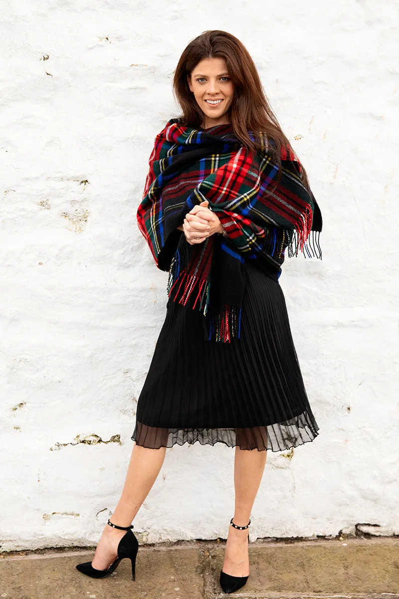 Scottish Lambswool Tartan Blanket Scarf - Royal Stewart