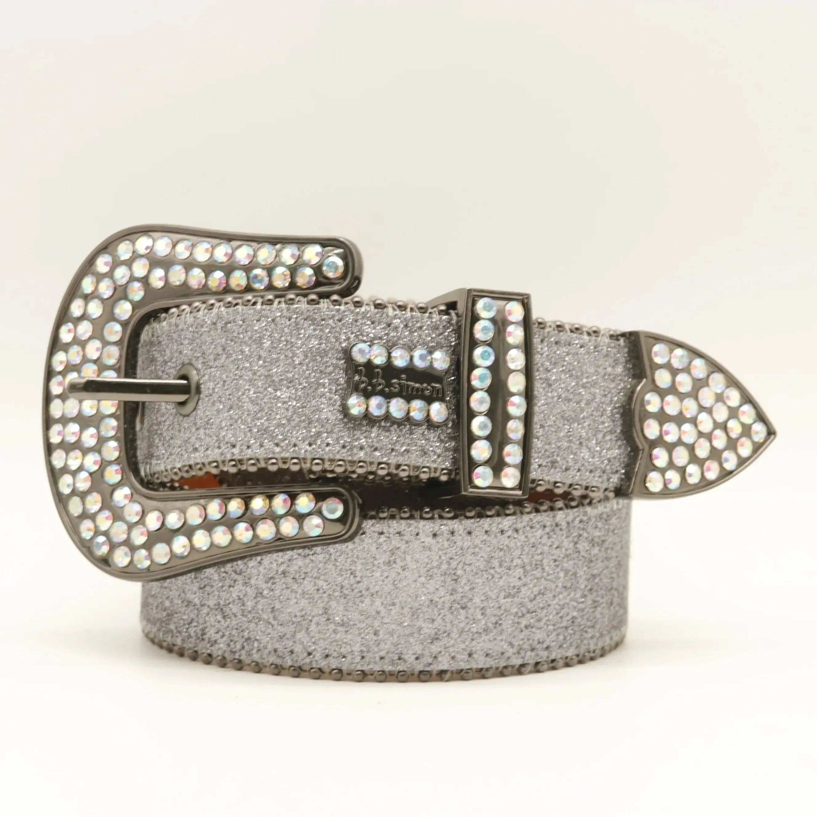 Shiny Silver BB Simon Belts - Stylish for Men & Women