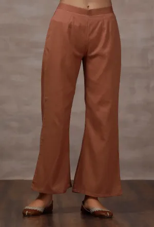 Taupe Flared Cashmilon Pants