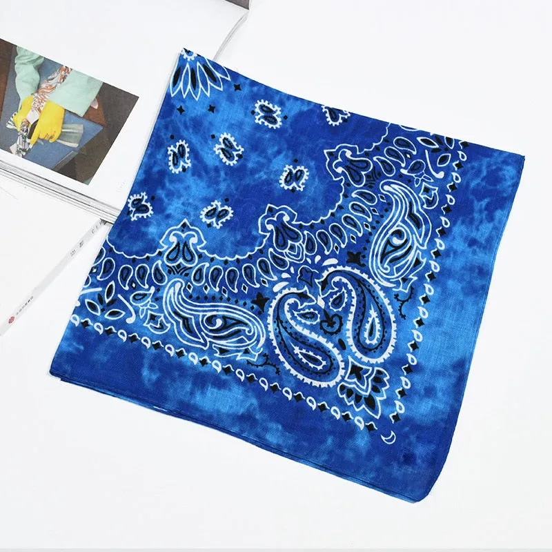 Tie Dye Bandana Cotton Paisley Bandanas Headbands Cowboy Handkerchiefs for Men and Women Colorful Hip-Hop Cycling Outdoor