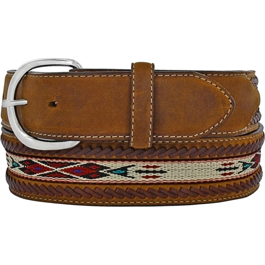 Tony Lama Laced Edge Horse Hair Ribbon Belt