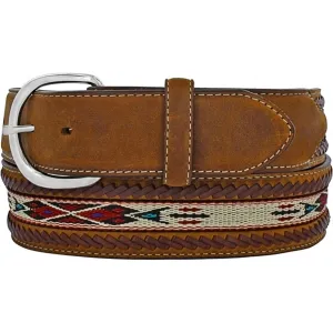 Tony Lama Laced Edge Horse Hair Ribbon Belt