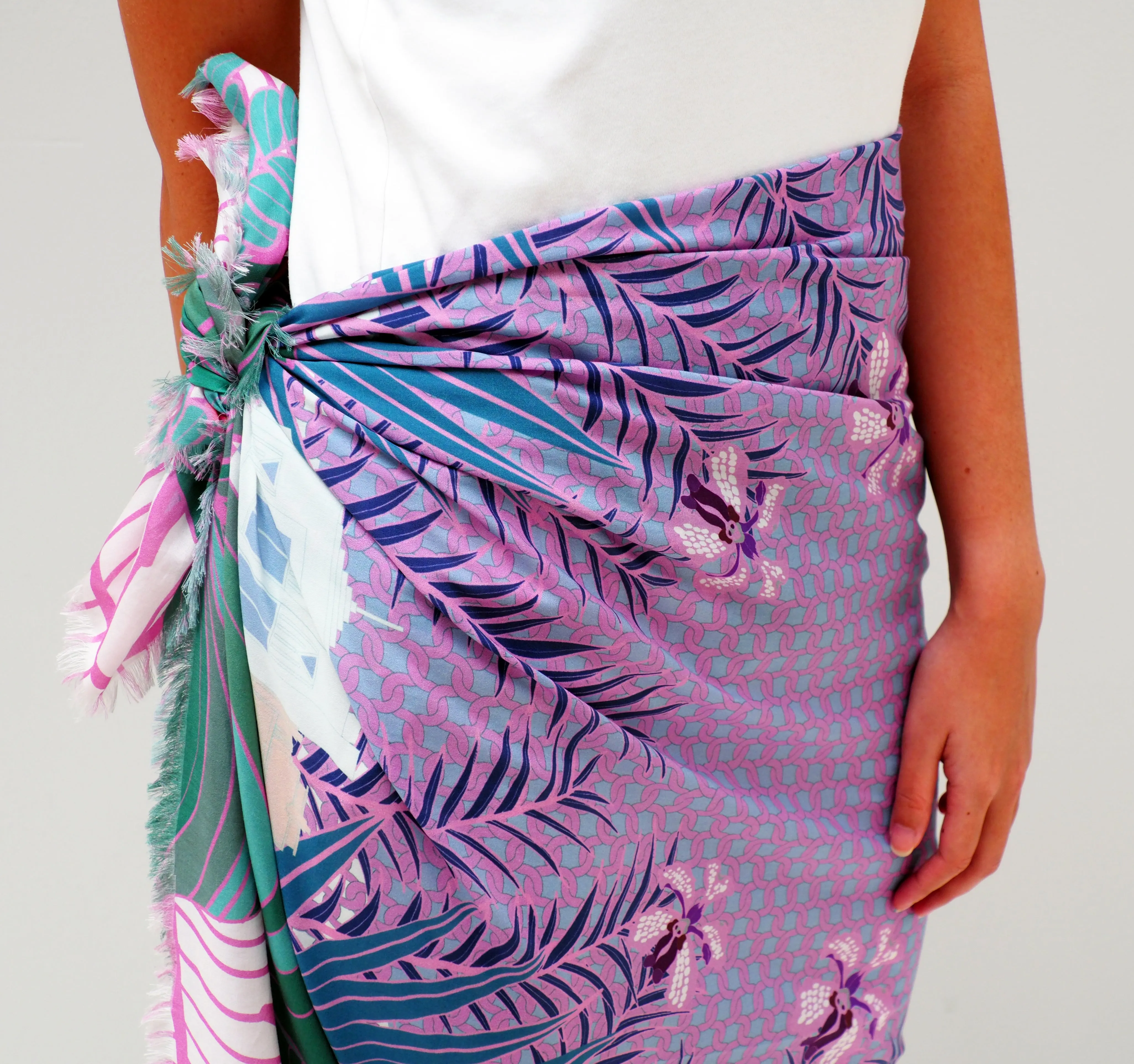 Tropical Art Deco Maxi Scarf