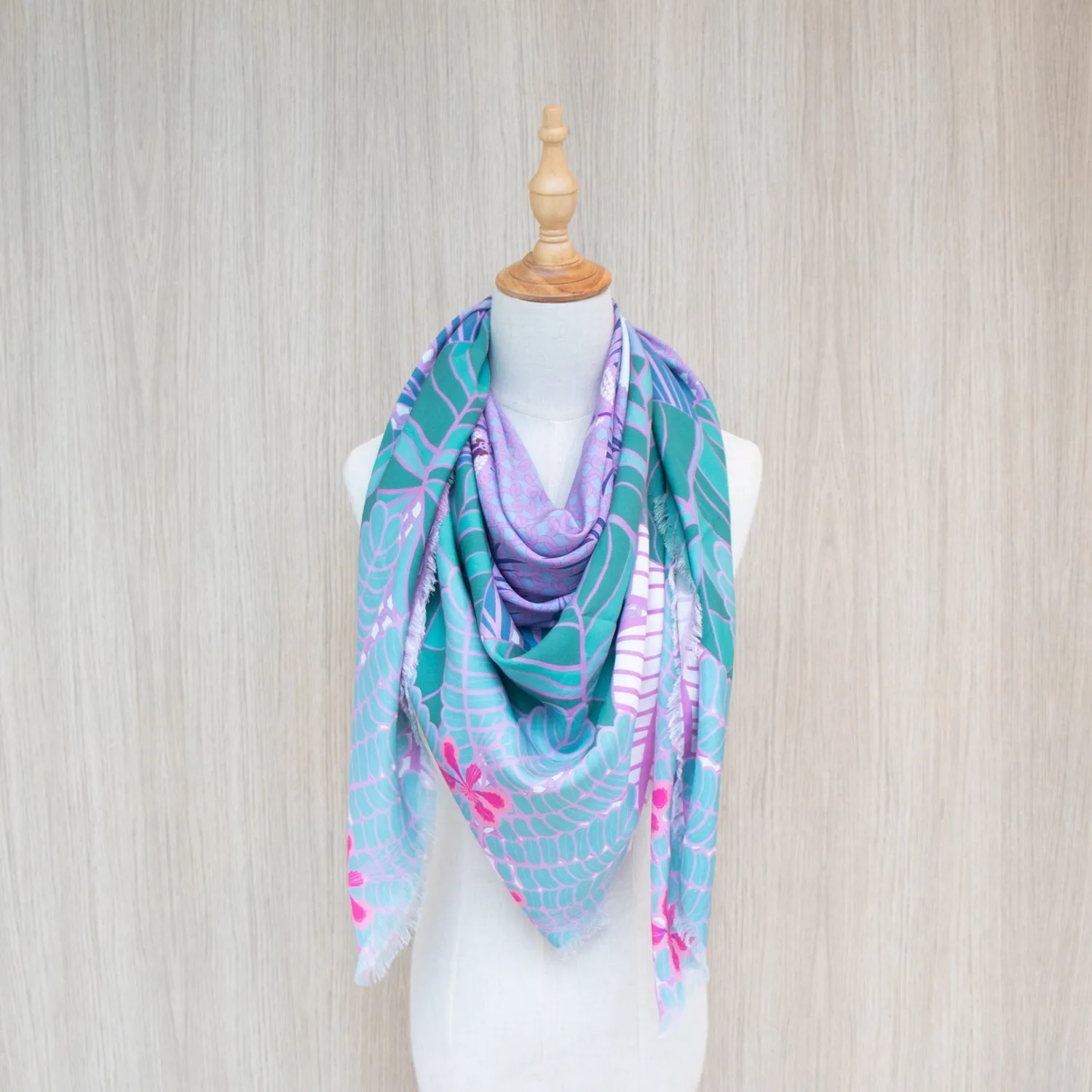 Tropical Art Deco Maxi Scarf