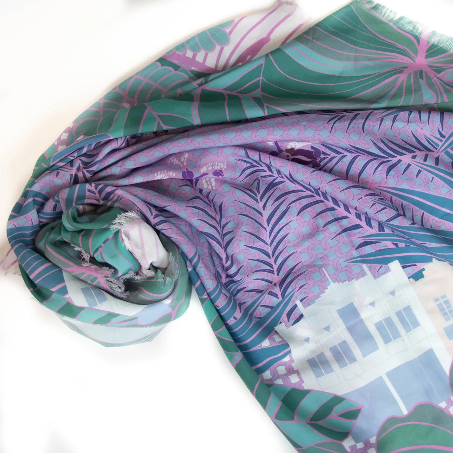 Tropical Art Deco Maxi Scarf