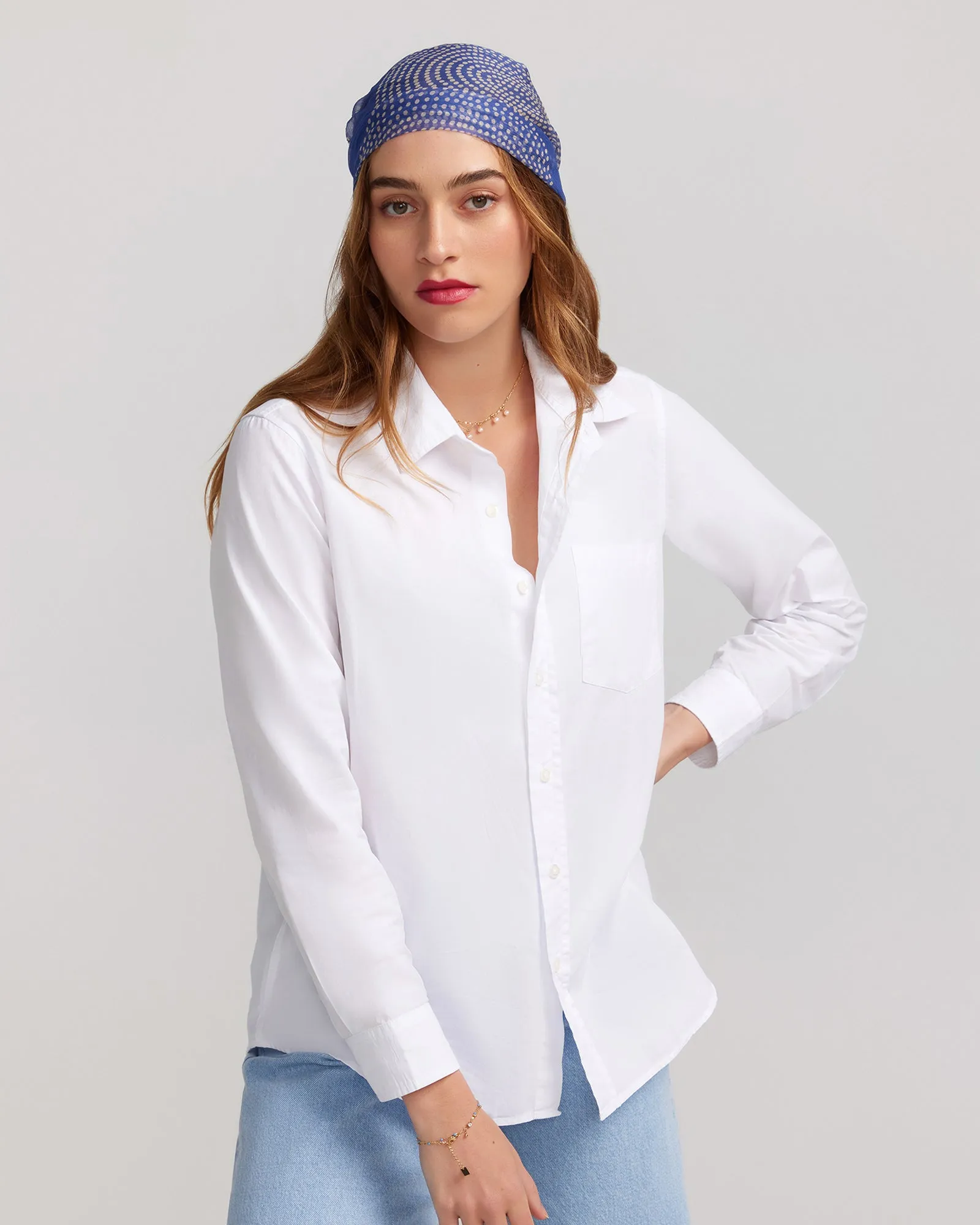 White Cotton Poplin Shirt