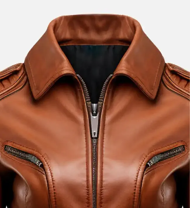 Women’s Stylish Brown Leather Jacket